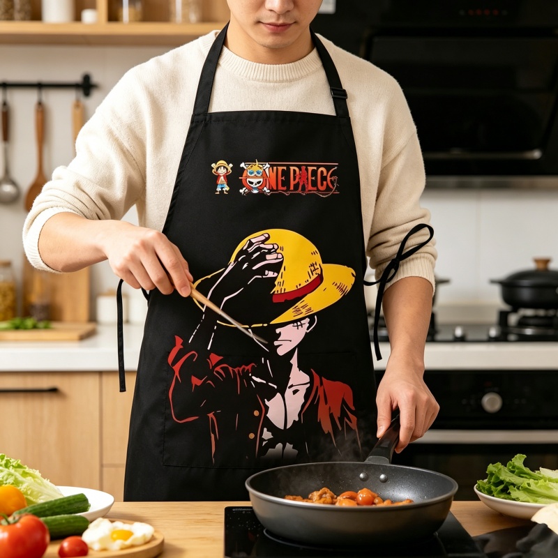 One Pieces Luffy Apron Printed - Baking Kitchen Set ulasan dan harga