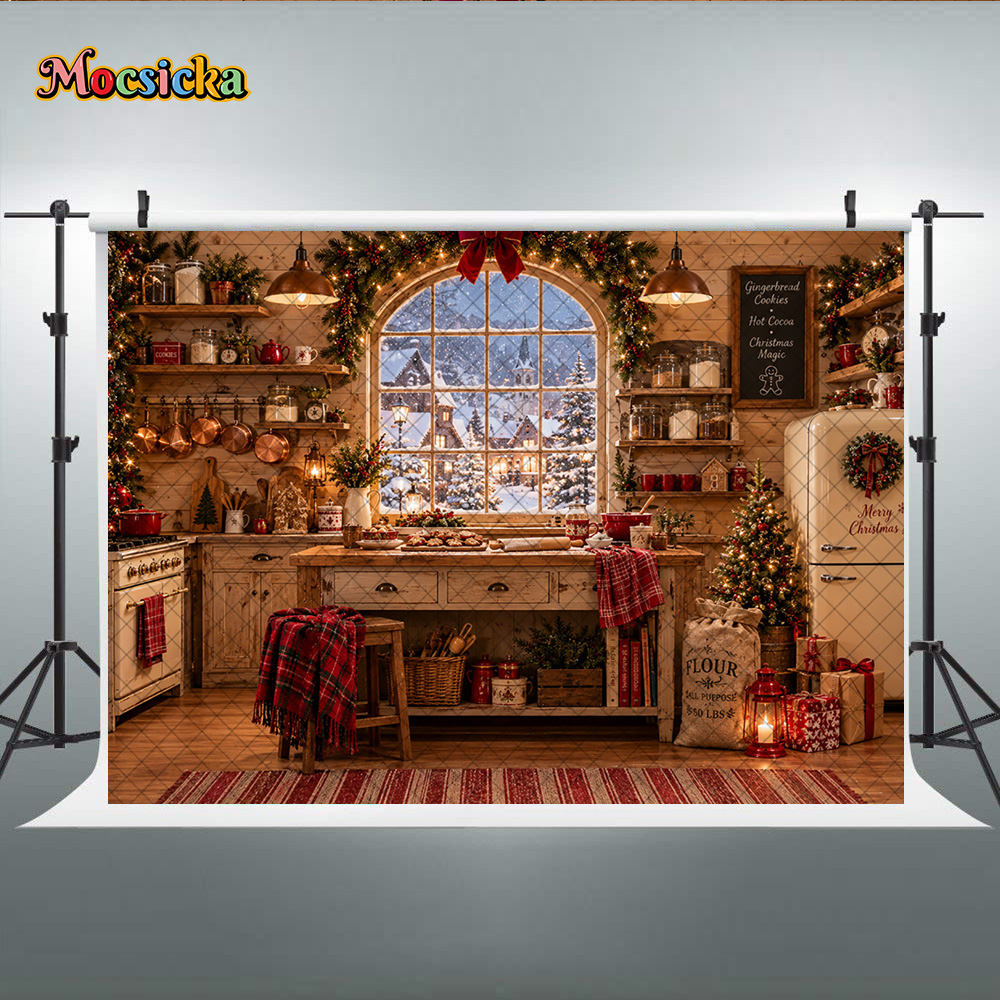 Mocsicka Rustic Christmas Baki - Kitchen Baking Background ulasan dan harga