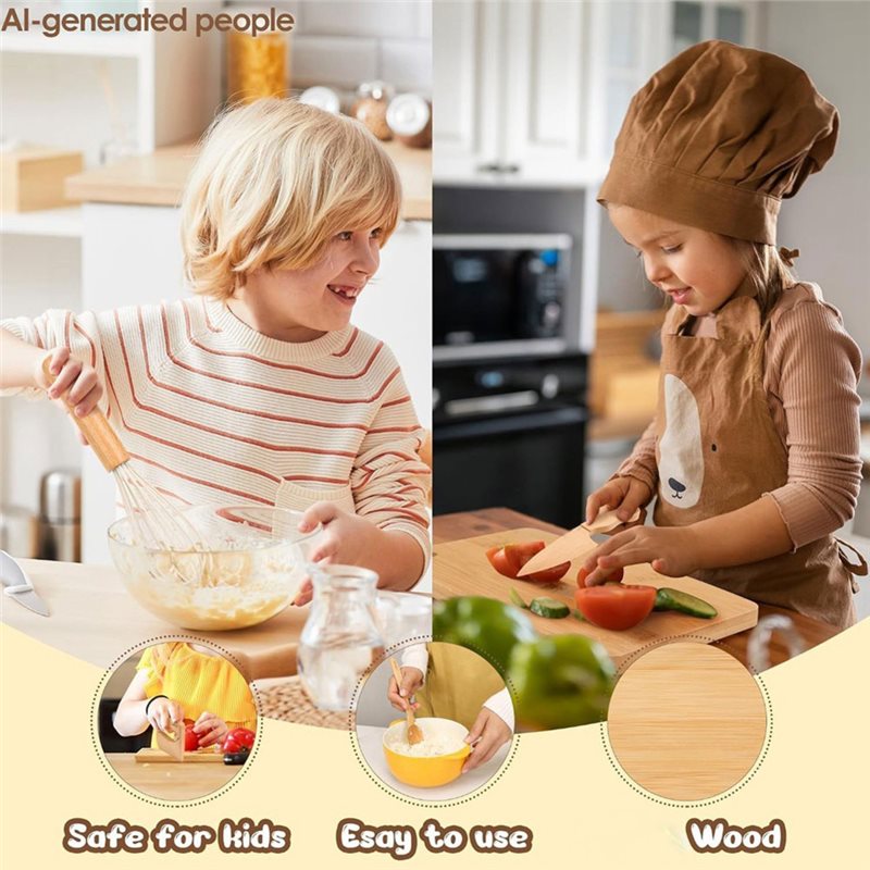 SHGO-Wooden Kids Knife And Tod - Kitchen Kids Baking Set ulasan dan harga